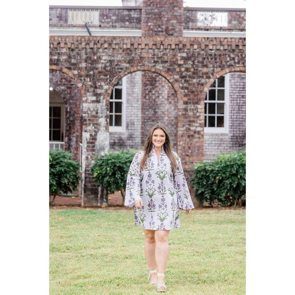 NEW HEART OF GRACE eloise mini caftan dress in iris lavende